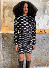 VELVET LOGOS DRESS